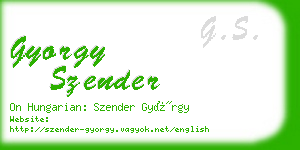 gyorgy szender business card